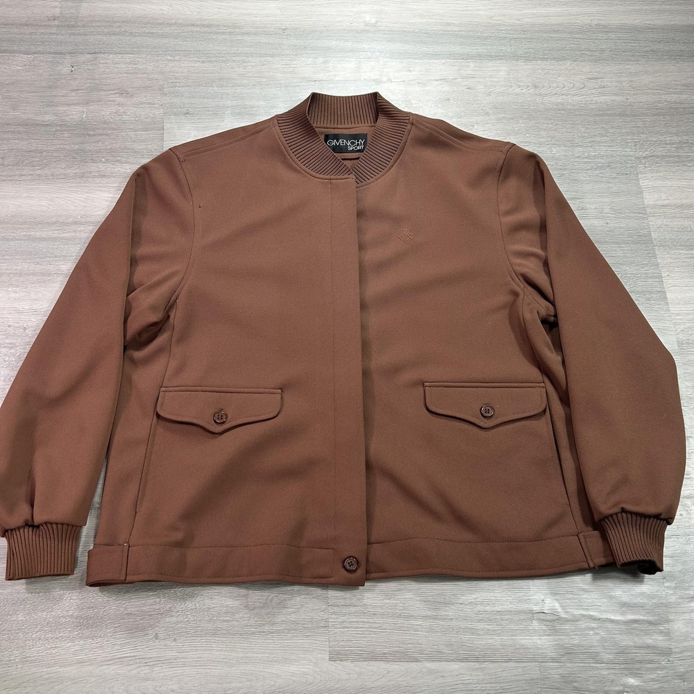 VINTAGE Givenchy Sport Jacket Womens 16 Brown Bomber Union Made ILGWU‎ USA